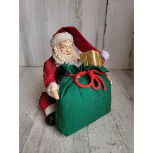 Unique vintage sitting Santa Claus gift bag Xmas figure decor